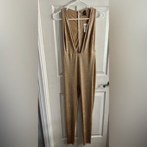 BRAND NEW**  FASHION NOVA RHINESTONE JUMPSUIT